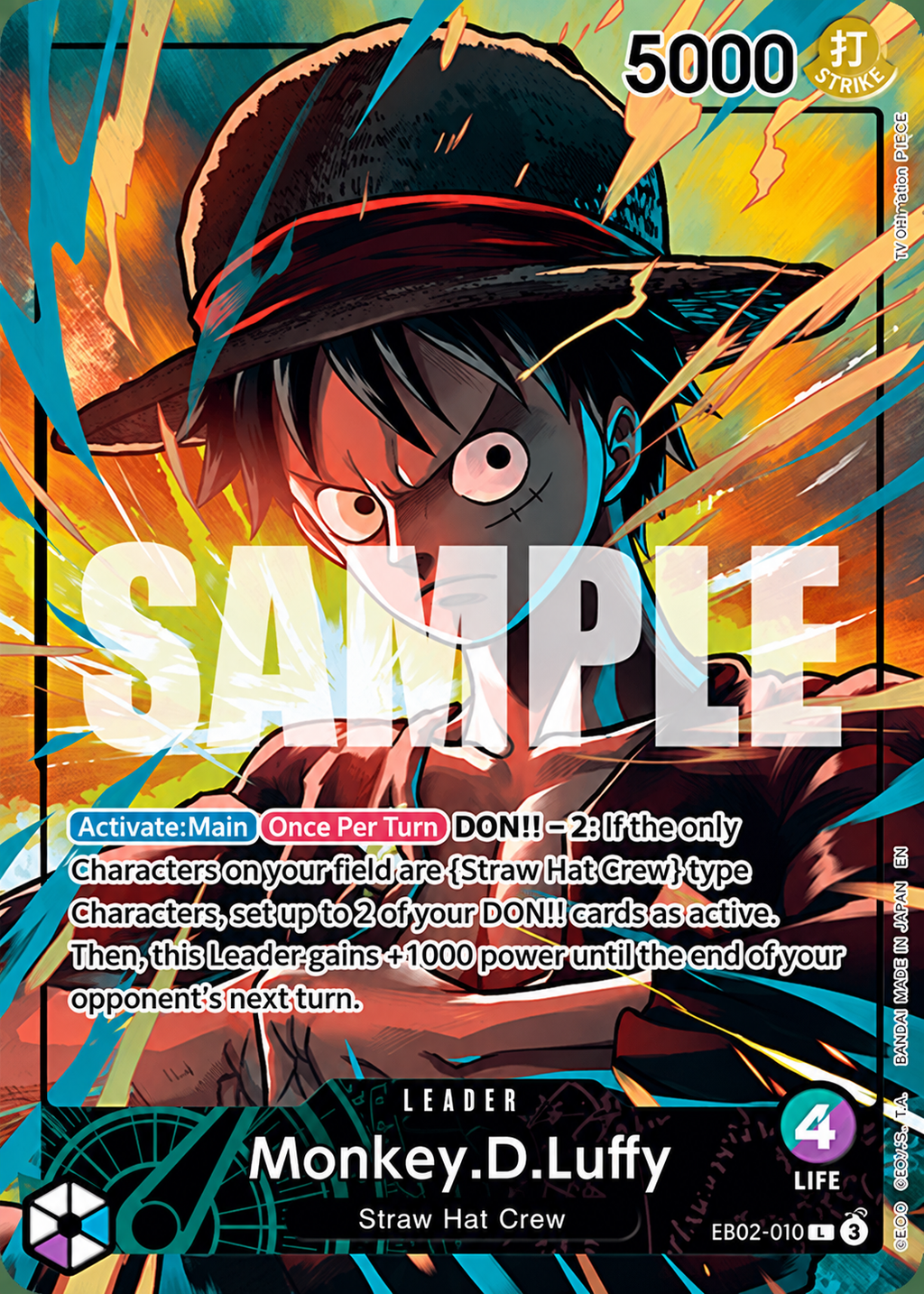 One Piece TCG Monkey D. Luffy EB02-010 Playmat Incluso