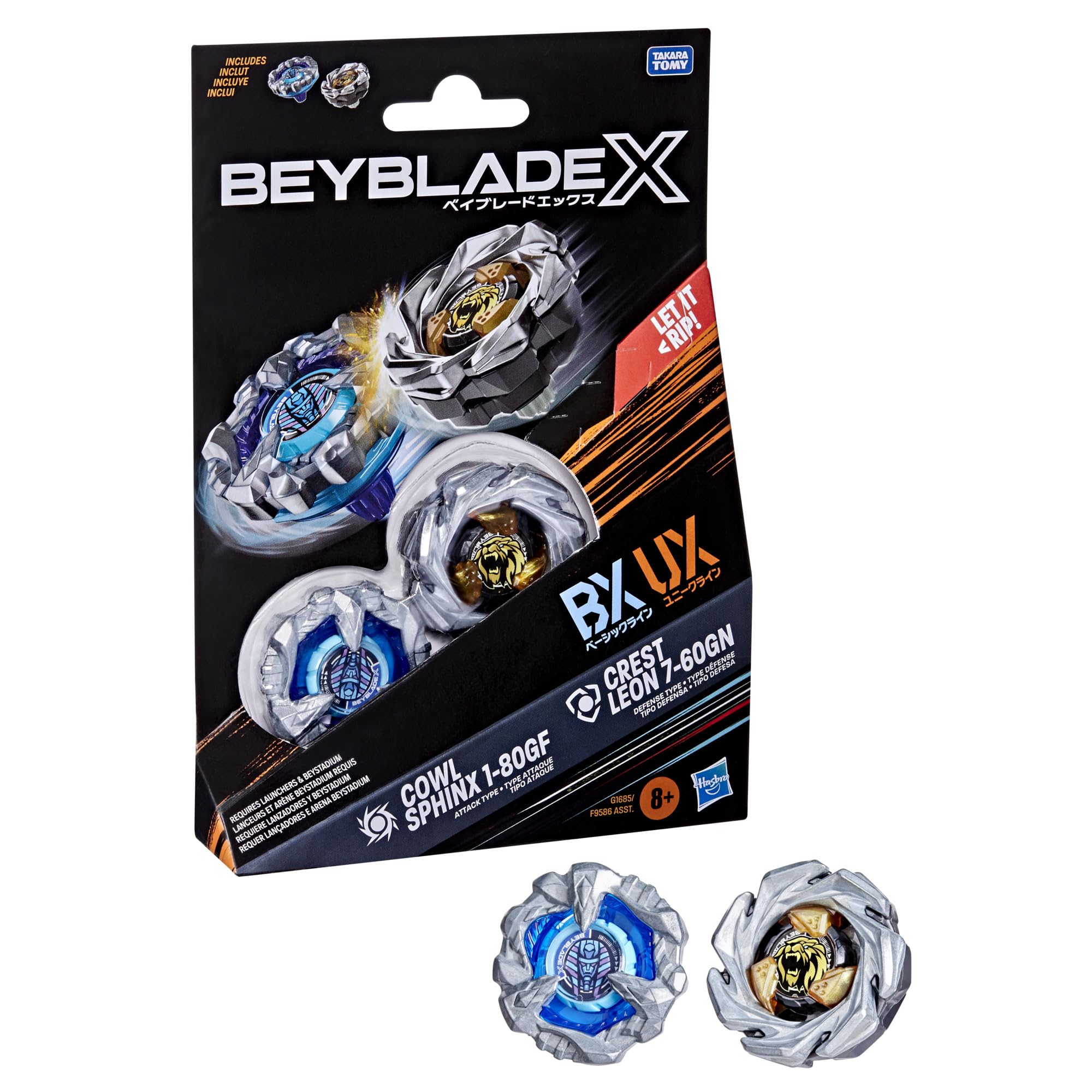 BeyBlade Dual Set Cowl Sphinx 1-80GF BX Crest Leon 7-60GN UX