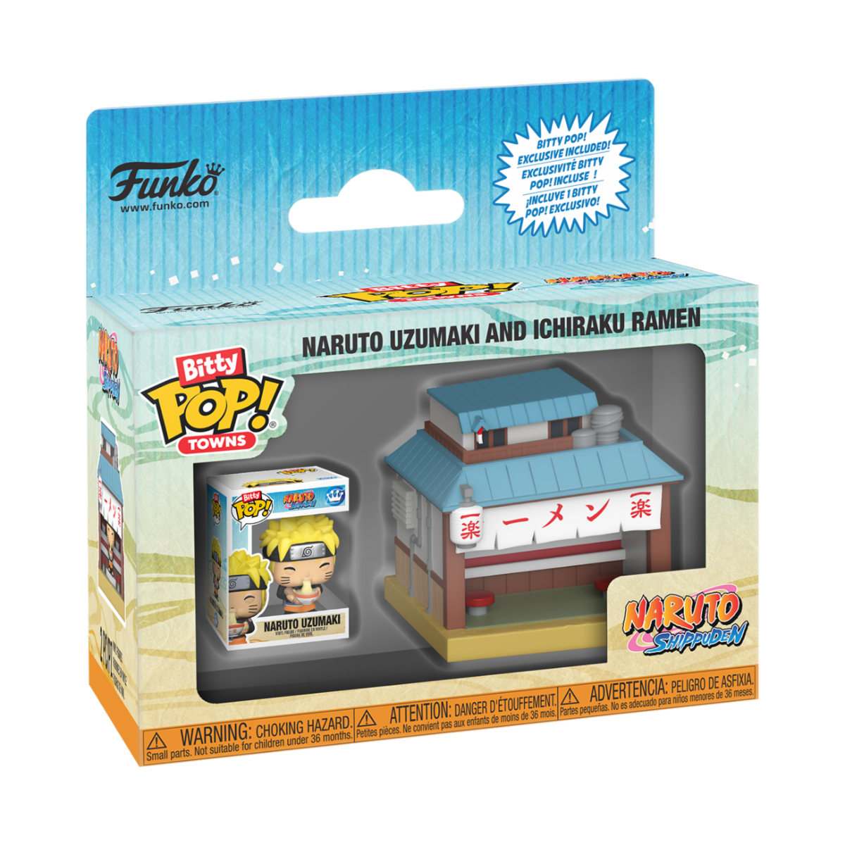 NARUTO SHIPPUDEN - POP FUNKO BITTY TOWN VINYL FIGURE - NARUTO UZUMAKI AND ICHIRAKU RAMEN
