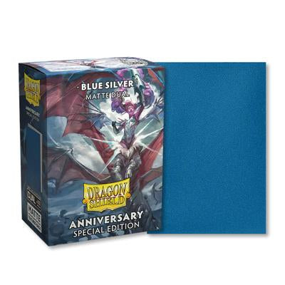 DRAGON SHIELD DUAL MATTE SLEEVES COBALT & SILVER (100 SLEEVES)