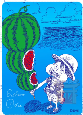One Piece Monkey D. Luffy (Watermelon) Official Signed Card